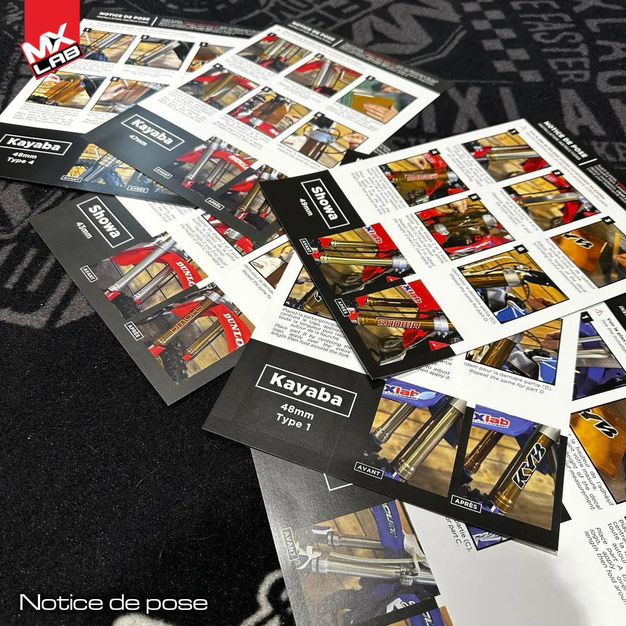 Kit déco fourche KYB - 43mm T7 (Ténéré 700) style Usine Kayaba