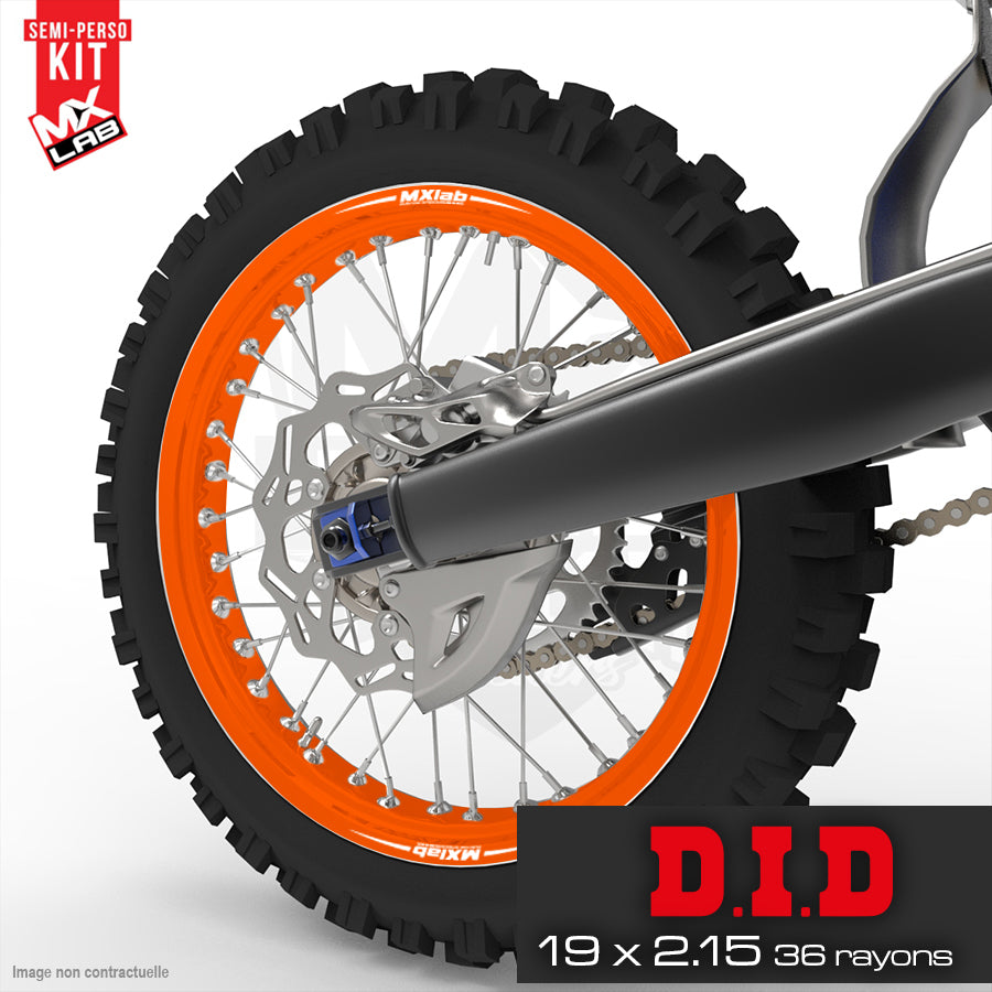 D.I.D 19 inch 36 spokes full rear rim graphic kit