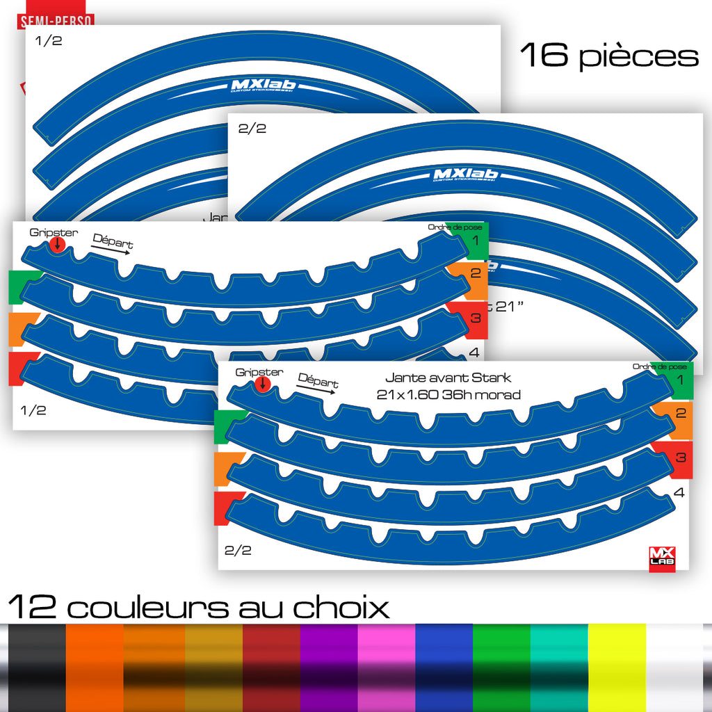 Excel 21 inch 36 spokes full front rim graphic kit
