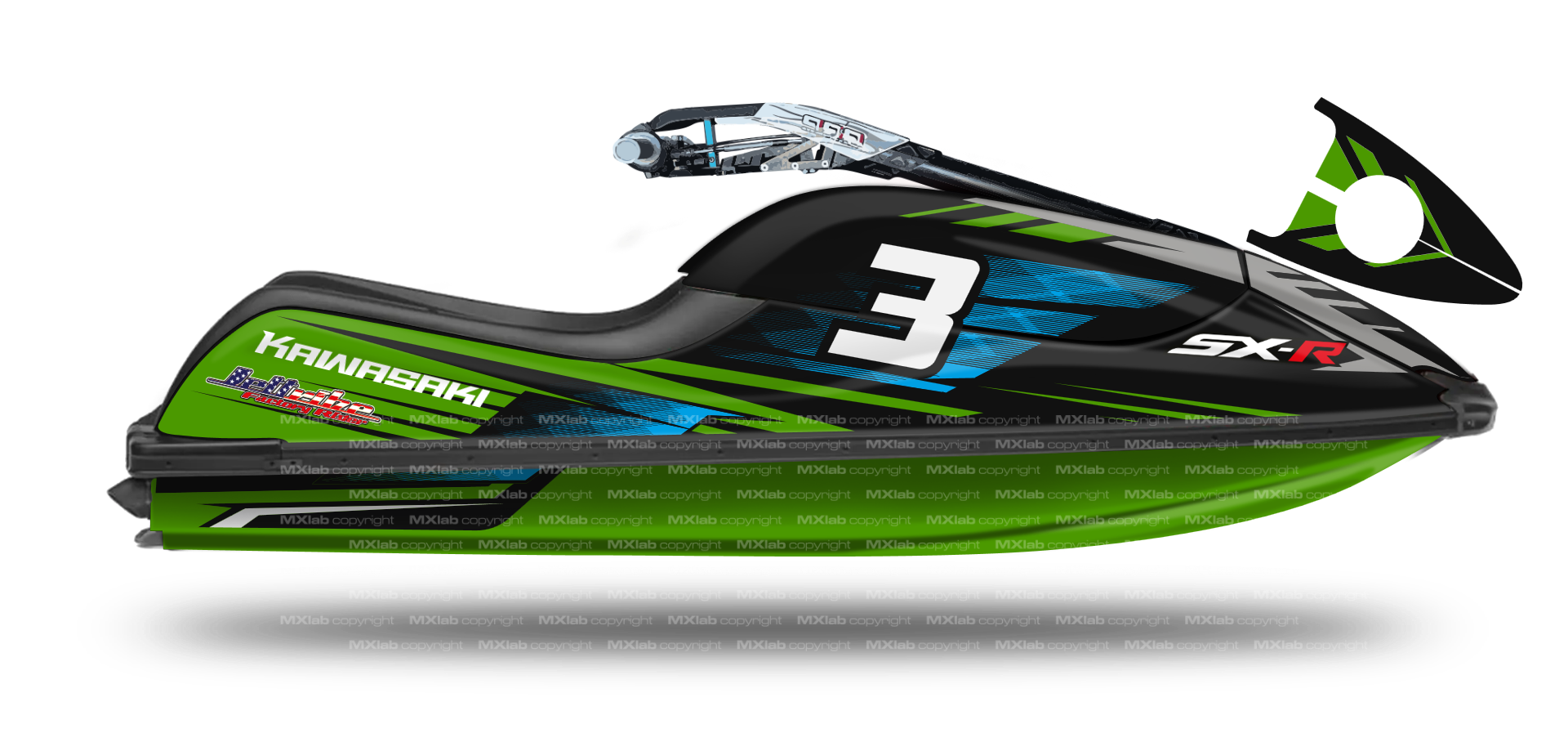 Kawasaki SXR 800 LAB3 black Graphic Kit - 