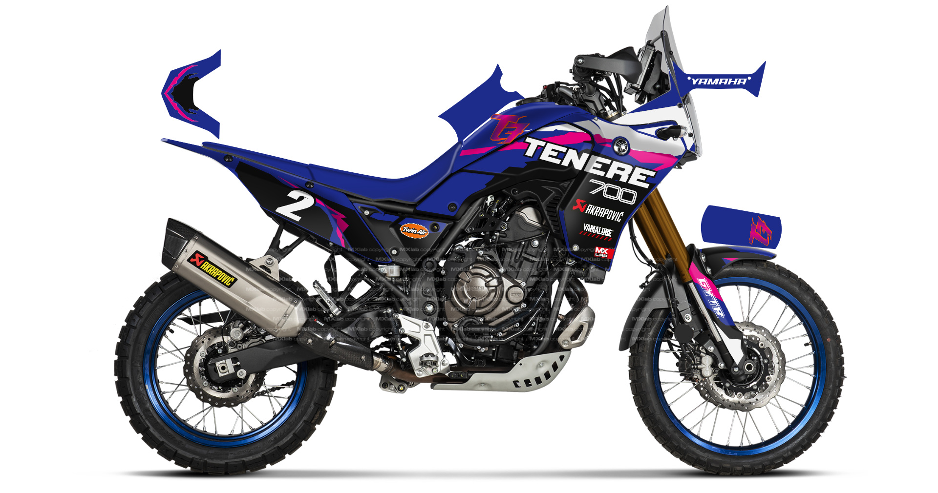 Kit déco Yamaha Ténéré 700 - Vintage BLUE