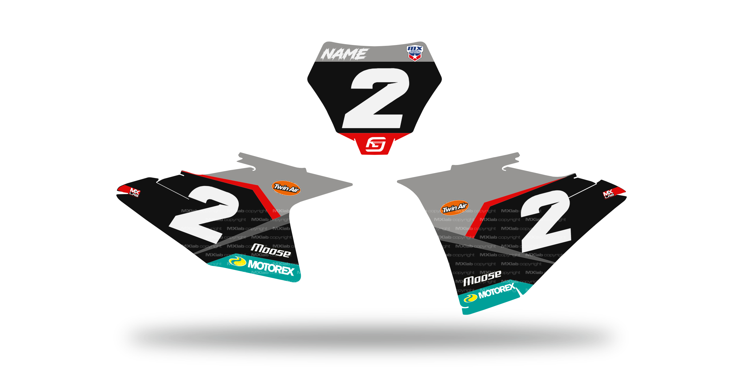 Fonds de plaque GasGas LAB2 GRAY - Motocross & Enduro personnalisable