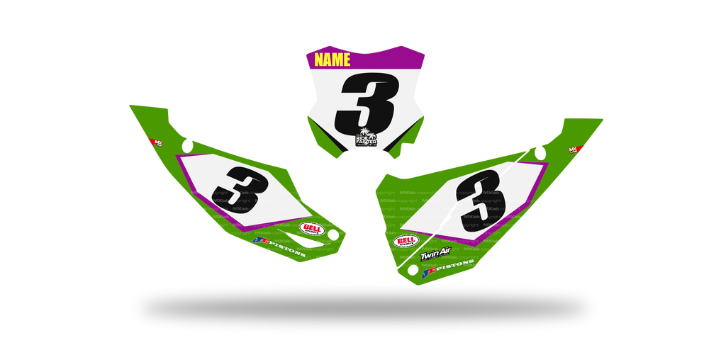 Fonds de plaque Kawasaki LAB3 - Motocross & Enduro personnalisable