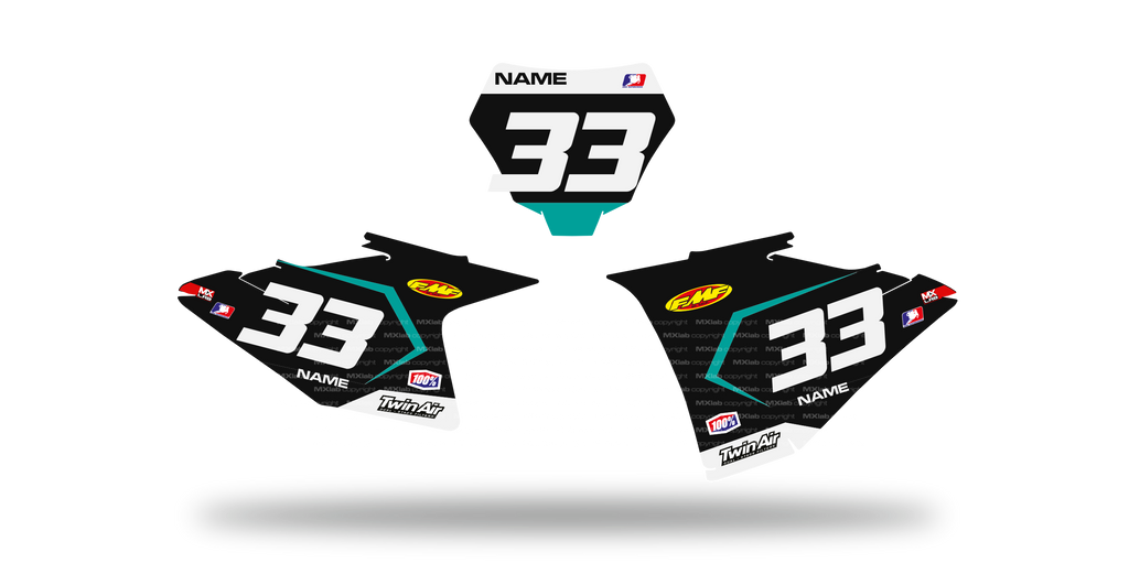 Fonds de plaque GasGas LAB3 BLACK - Motocross & Enduro personnalisable