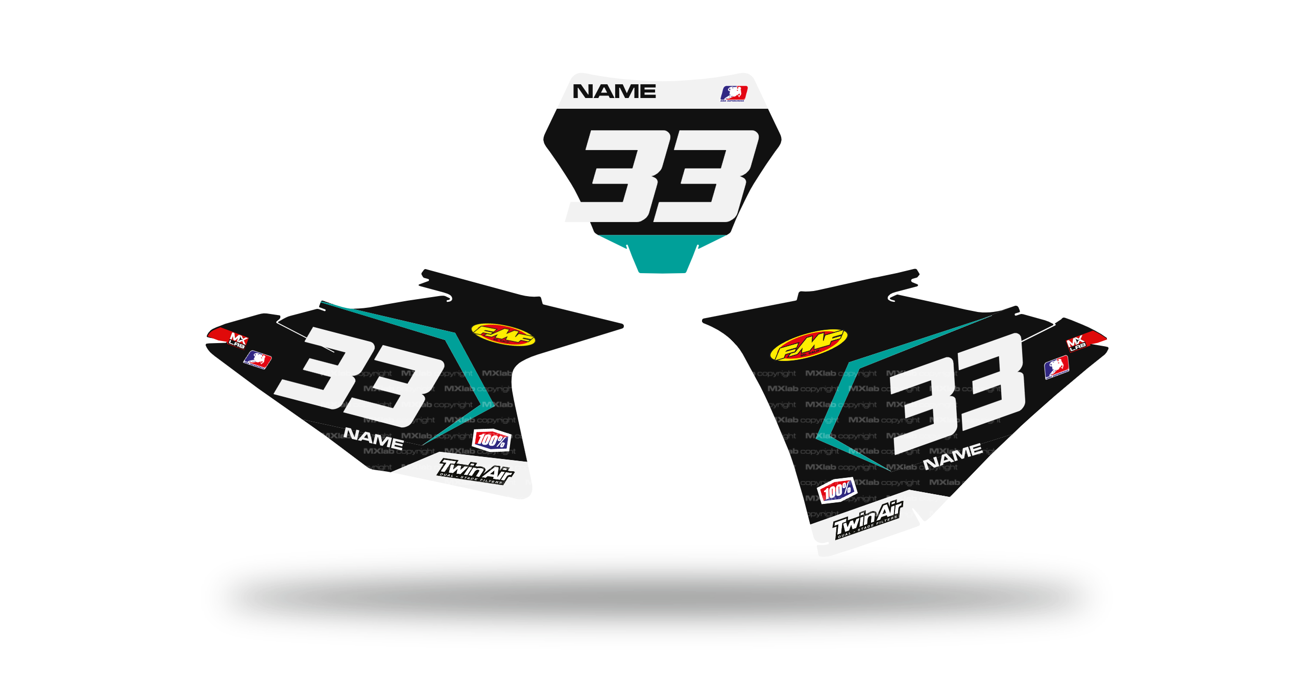 Fonds de plaque GasGas LAB3 BLACK - Motocross & Enduro personnalisable