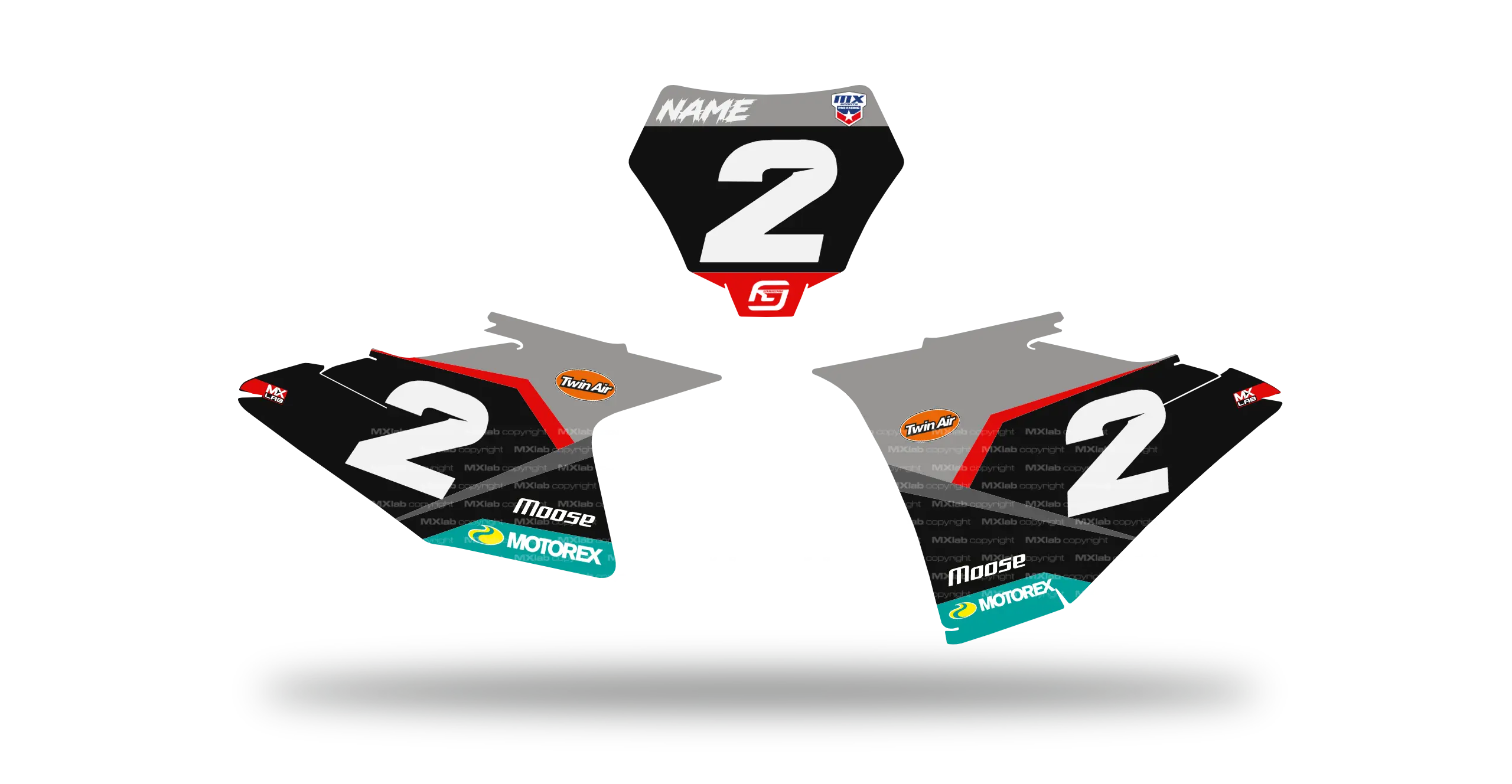 Fonds de plaque GasGas LAB2 GRAY - Motocross & Enduro personnalisable