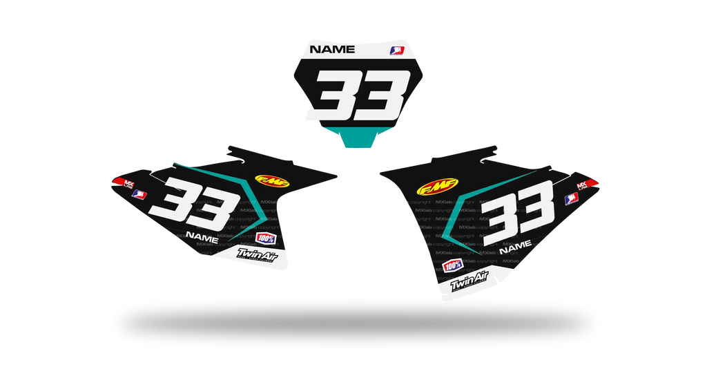 Fonds de plaque GasGas LAB3 BLACK - Motocross & Enduro personnalisable