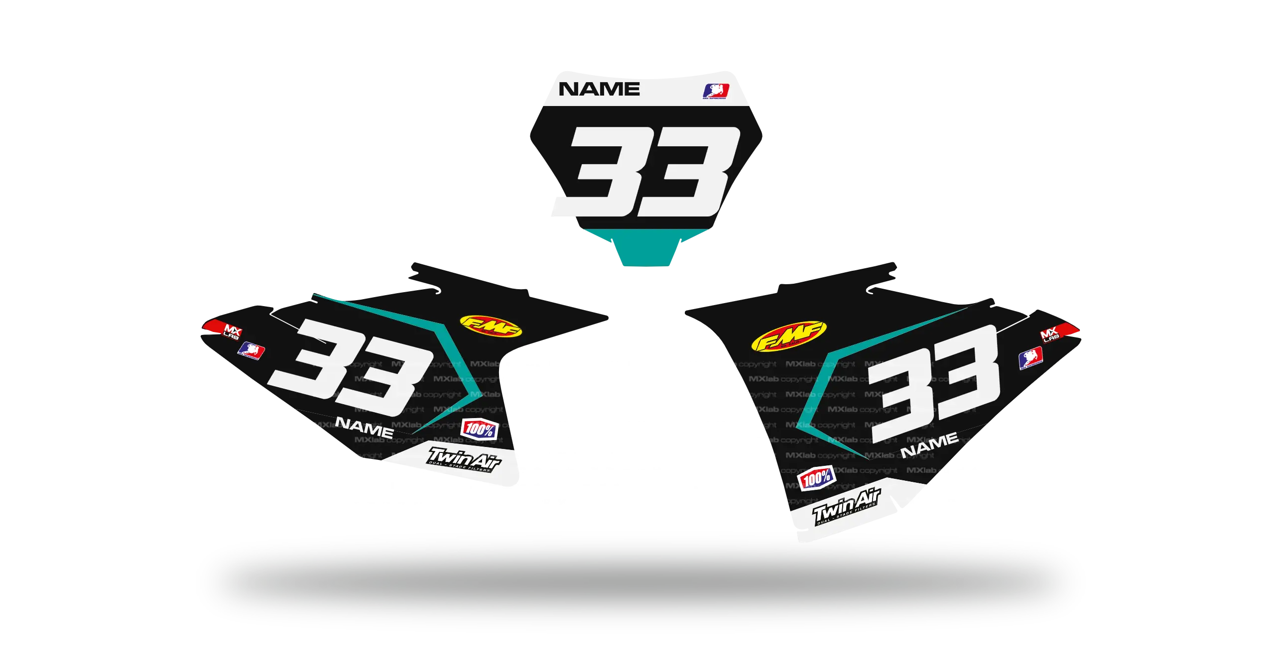 Fonds de plaque GasGas LAB3 BLACK - Motocross & Enduro personnalisable