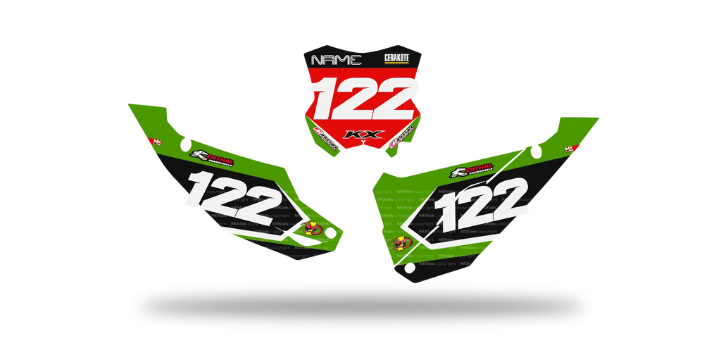 Fonds de plaque Kawasaki LAB2 - Motocross & Enduro personnalisable