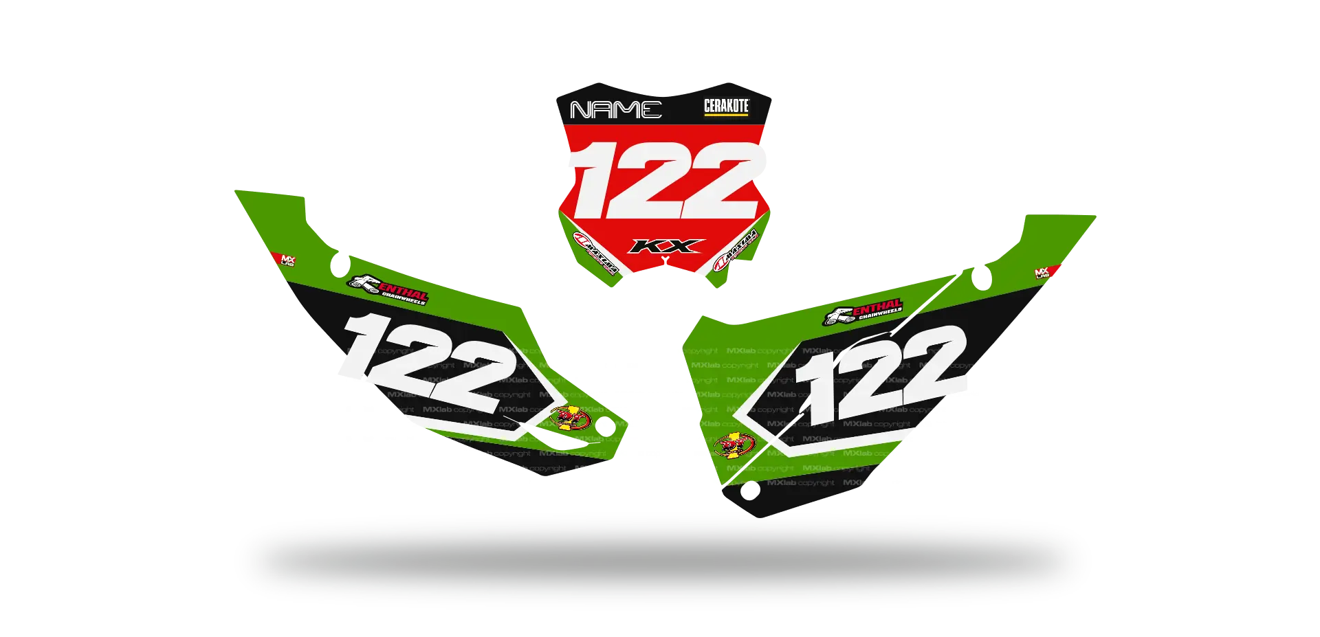 Fonds de plaque Kawasaki LAB2 - Motocross & Enduro personnalisable