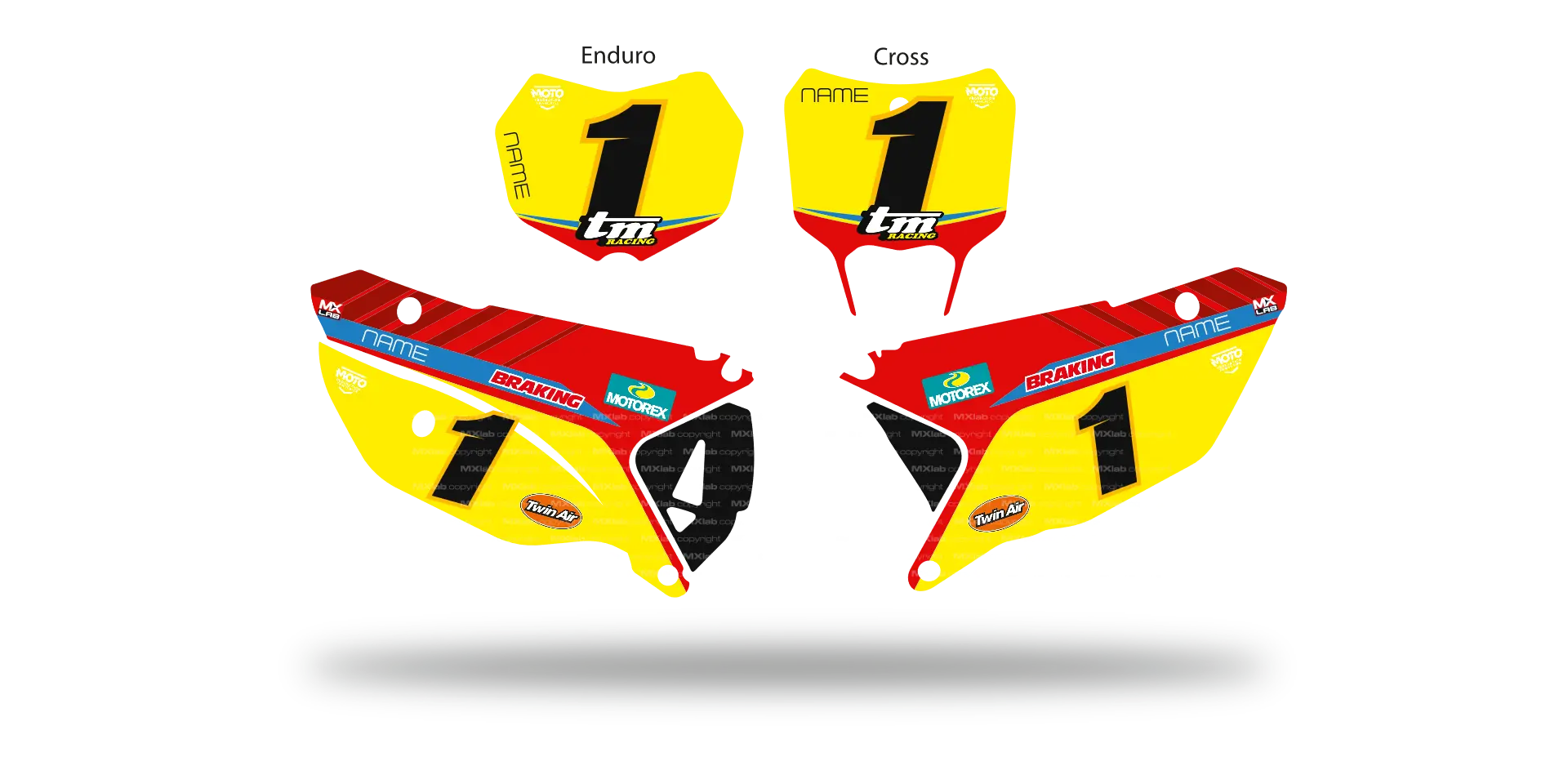 Fonds de plaque TM LAB1 RED - Motocross & Enduro personnalisable