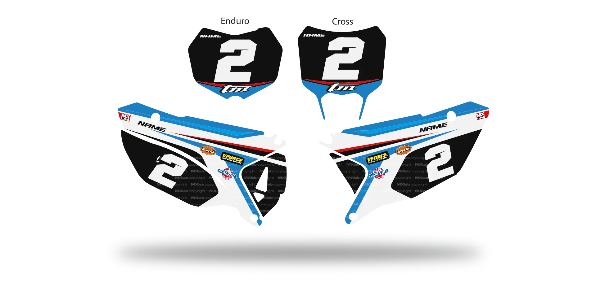 Fonds de plaque TM LAB2 - Motocross & Enduro personnalisable