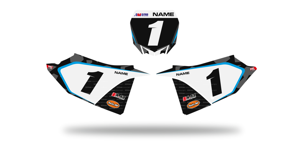 Fonds de plaque Yamaha YZ LAB1 BLACK - Motocross & Enduro personnalisable