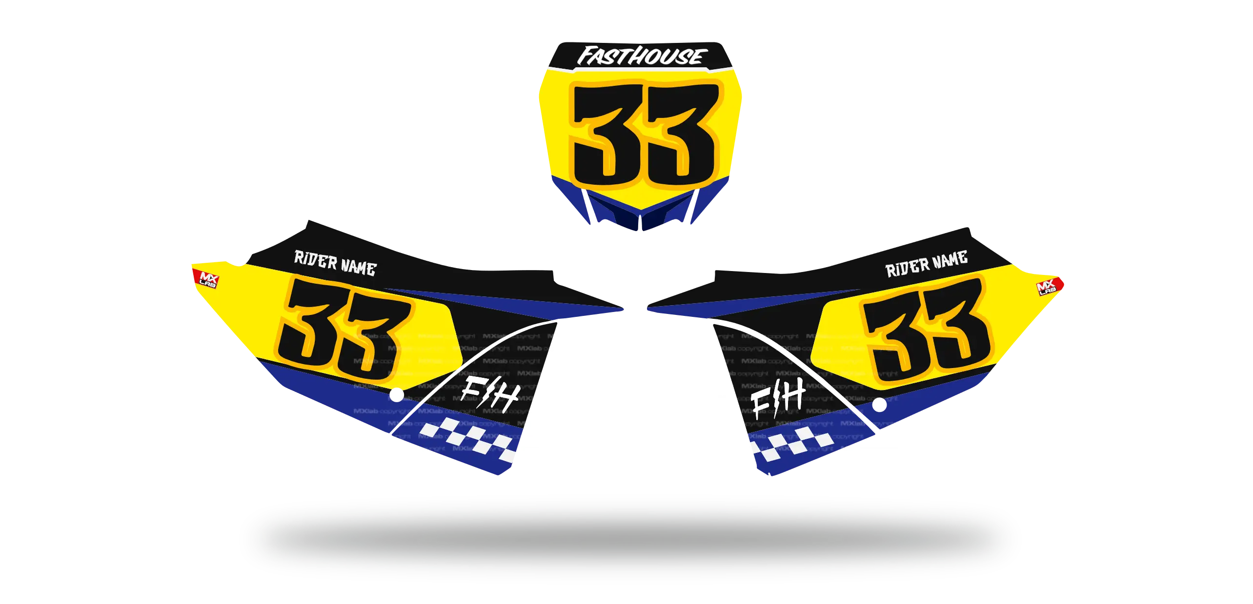 Fonds de plaque Yamaha YZ LAB3 - Motocross & Enduro personnalisable