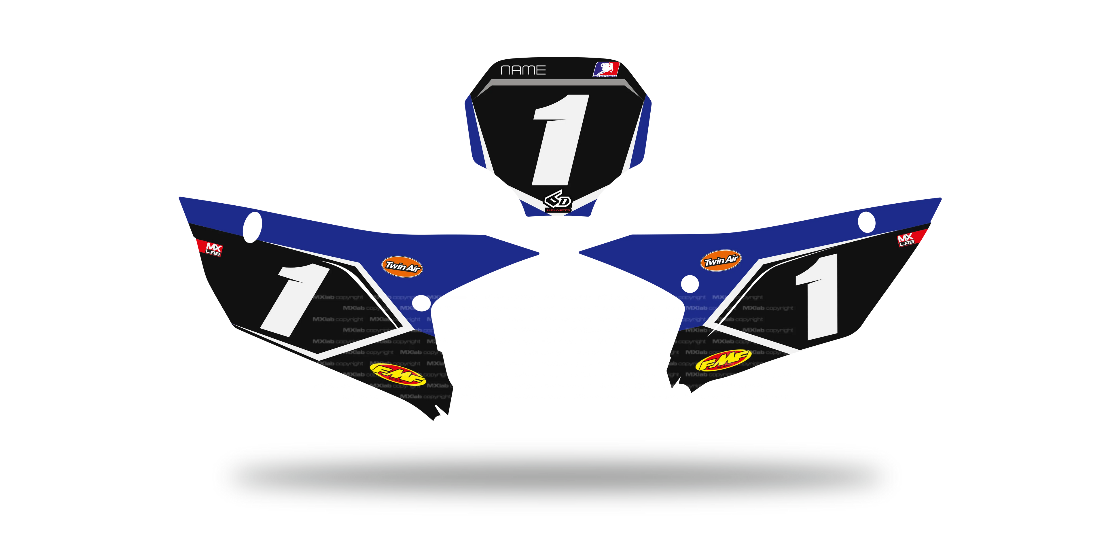 Fonds de plaque Yamaha YZF LAB1 - Motocross & Enduro personnalisable