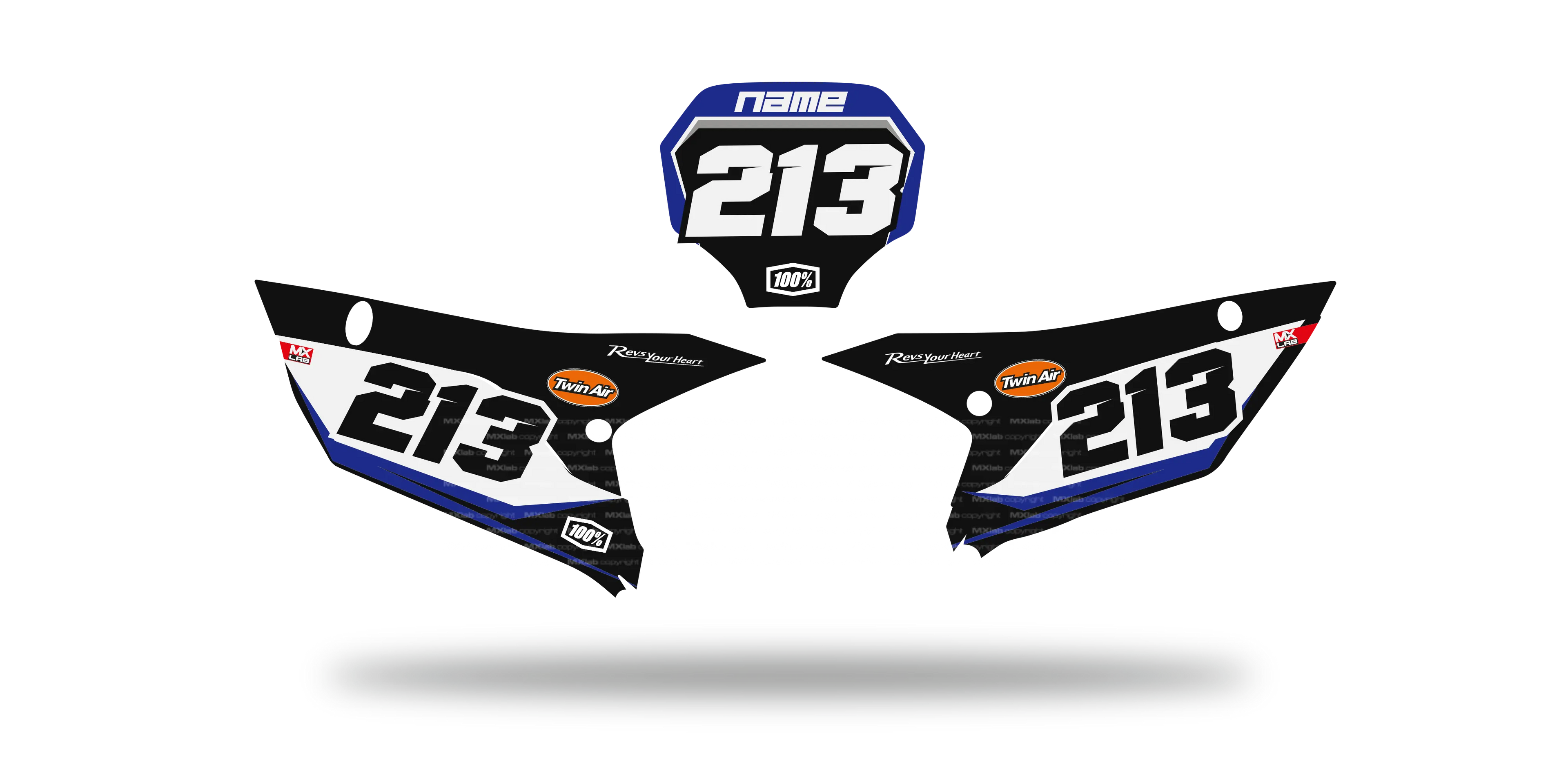 Fonds de plaque Yamaha YZF LAB2 - Motocross & Enduro personnalisable
