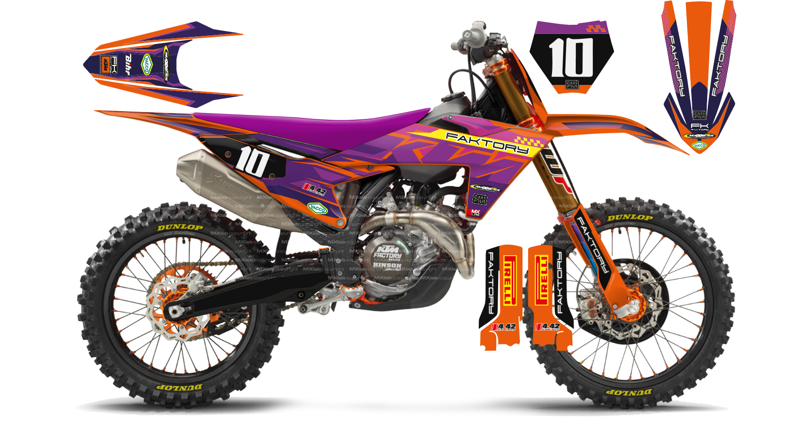 Kit déco KTM Faktory - Motocross & Enduro personnalisable