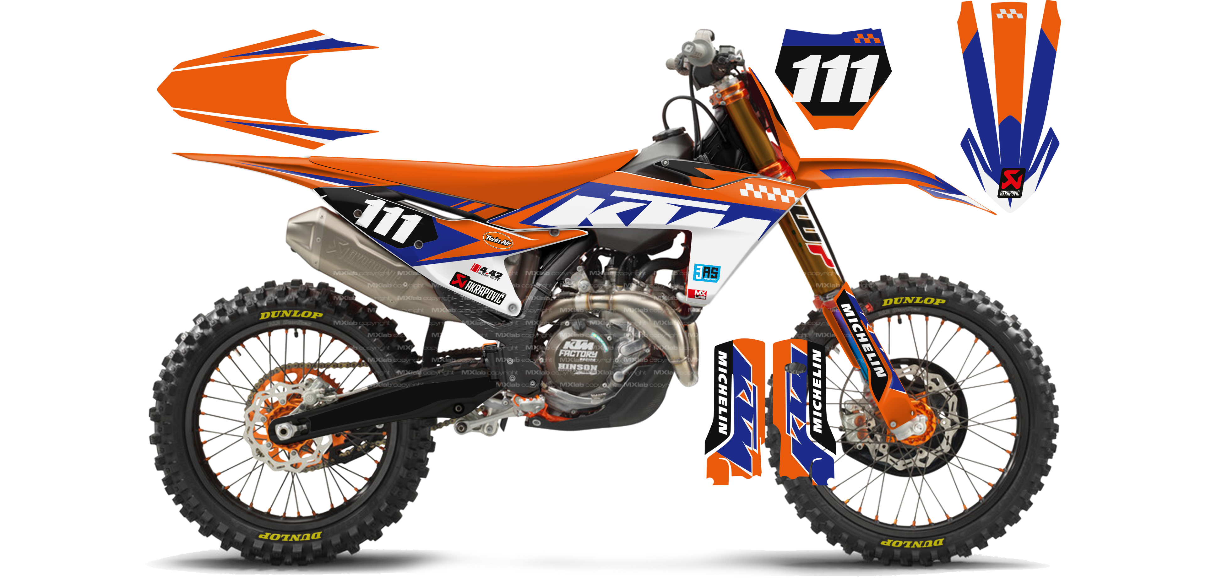 Kit déco KTM LAB1 - Motocross & Enduro personnalisable