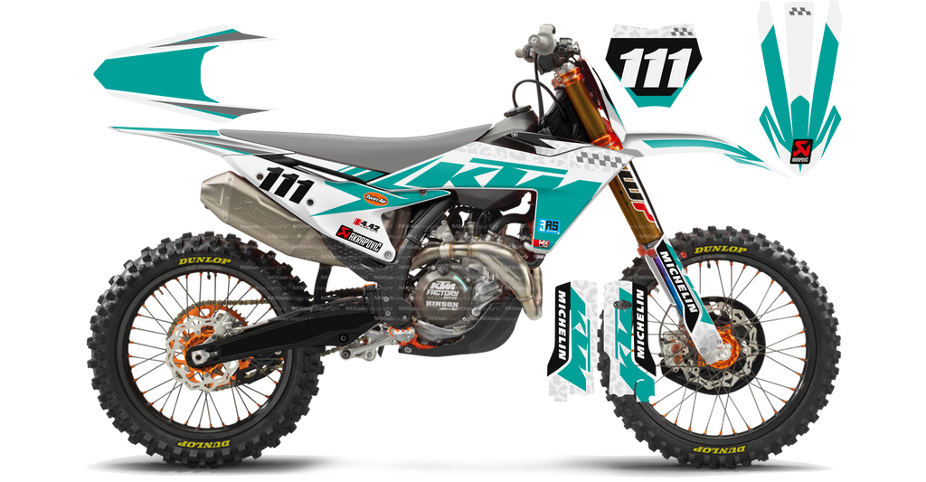Kit déco KTM LAB1 TURQUOISE - Motocross & Enduro personnalisable