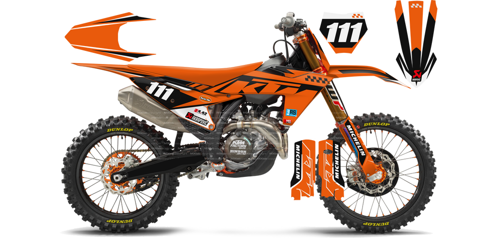 Kit déco KTM LAB1 ORANGE - Motocross & Enduro personnalisable