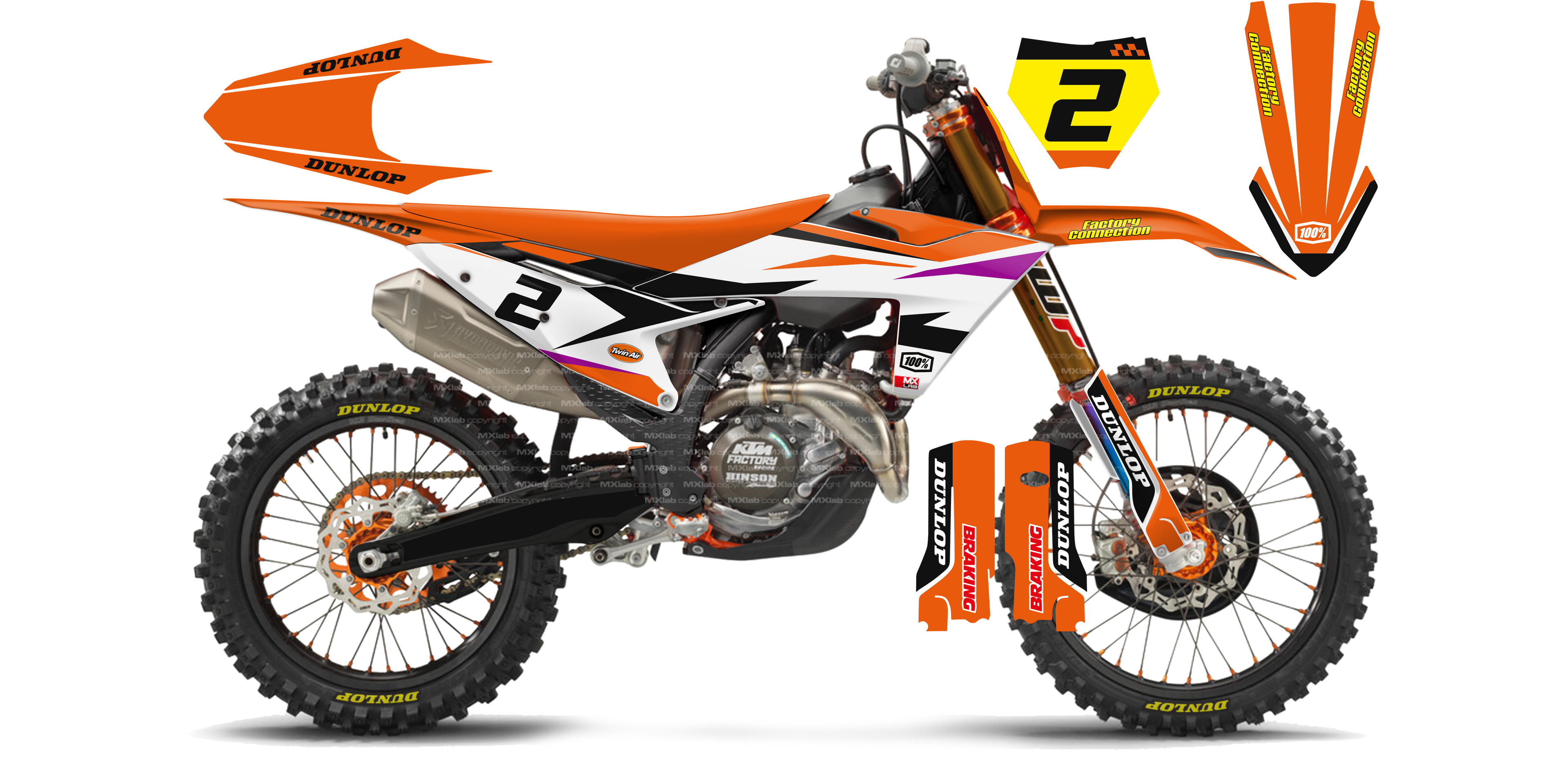 Kit déco KTM LAB2 - Motocross & Enduro personnalisable