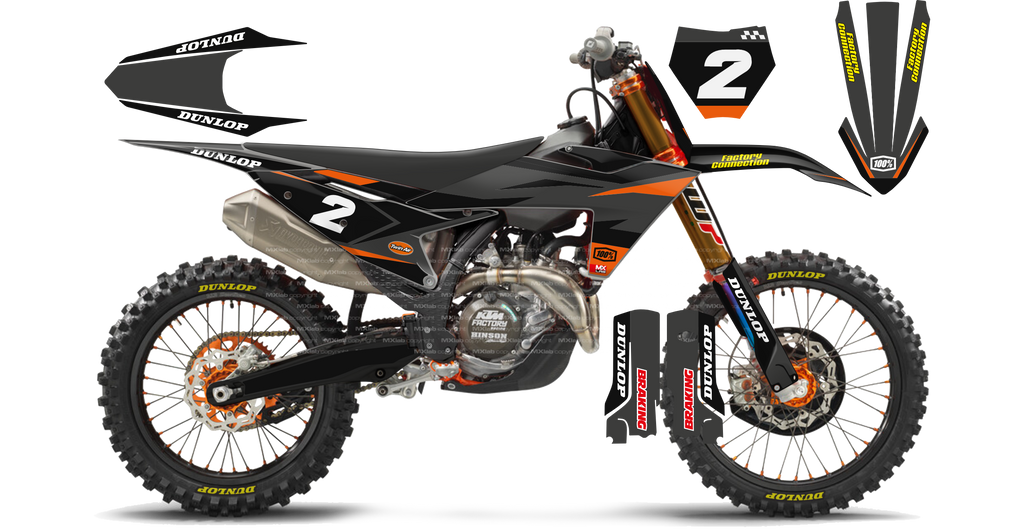 Kit déco KTM LAB2 GRAY - Motocross & Enduro personnalisable