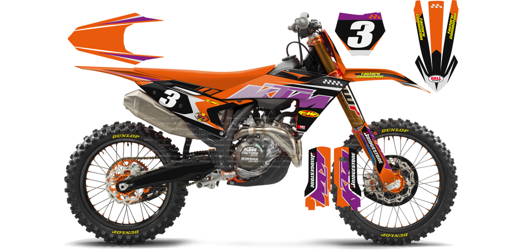 Kit déco KTM LAB3 - Motocross & Enduro personnalisable