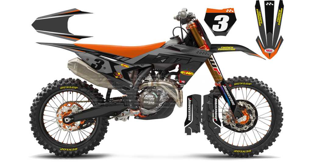 Kit déco KTM LAB3 GRAY - Motocross & Enduro personnalisable