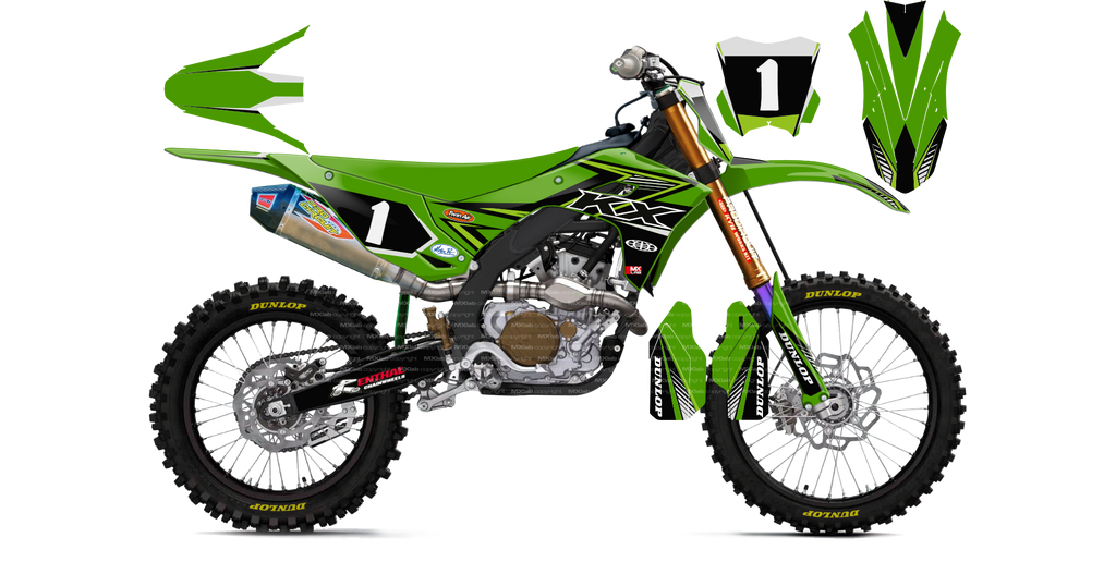Kit déco Kawasaki LAB1 - Motocross & Enduro personnalisable