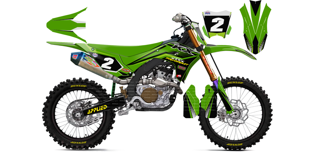 Kit déco Kawasaki LAB2 - Motocross & Enduro personnalisable