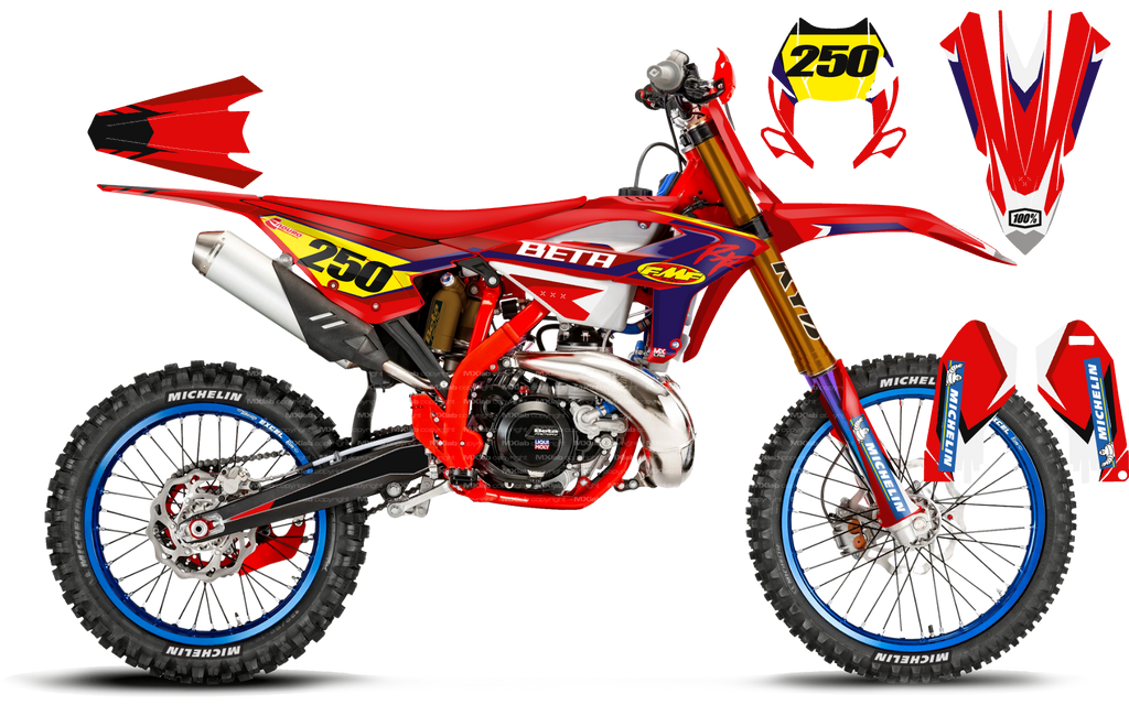 Kit déco Beta LAB1 RED - Motocross & Enduro personnalisable