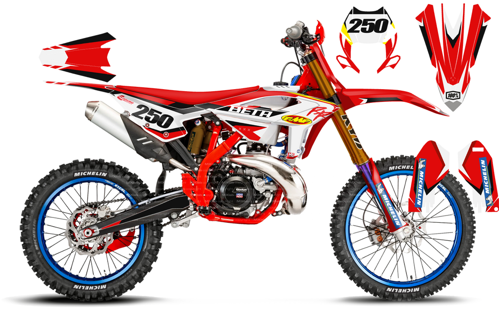 Kit déco Beta LAB1 WHITE - Motocross & Enduro personnalisable
