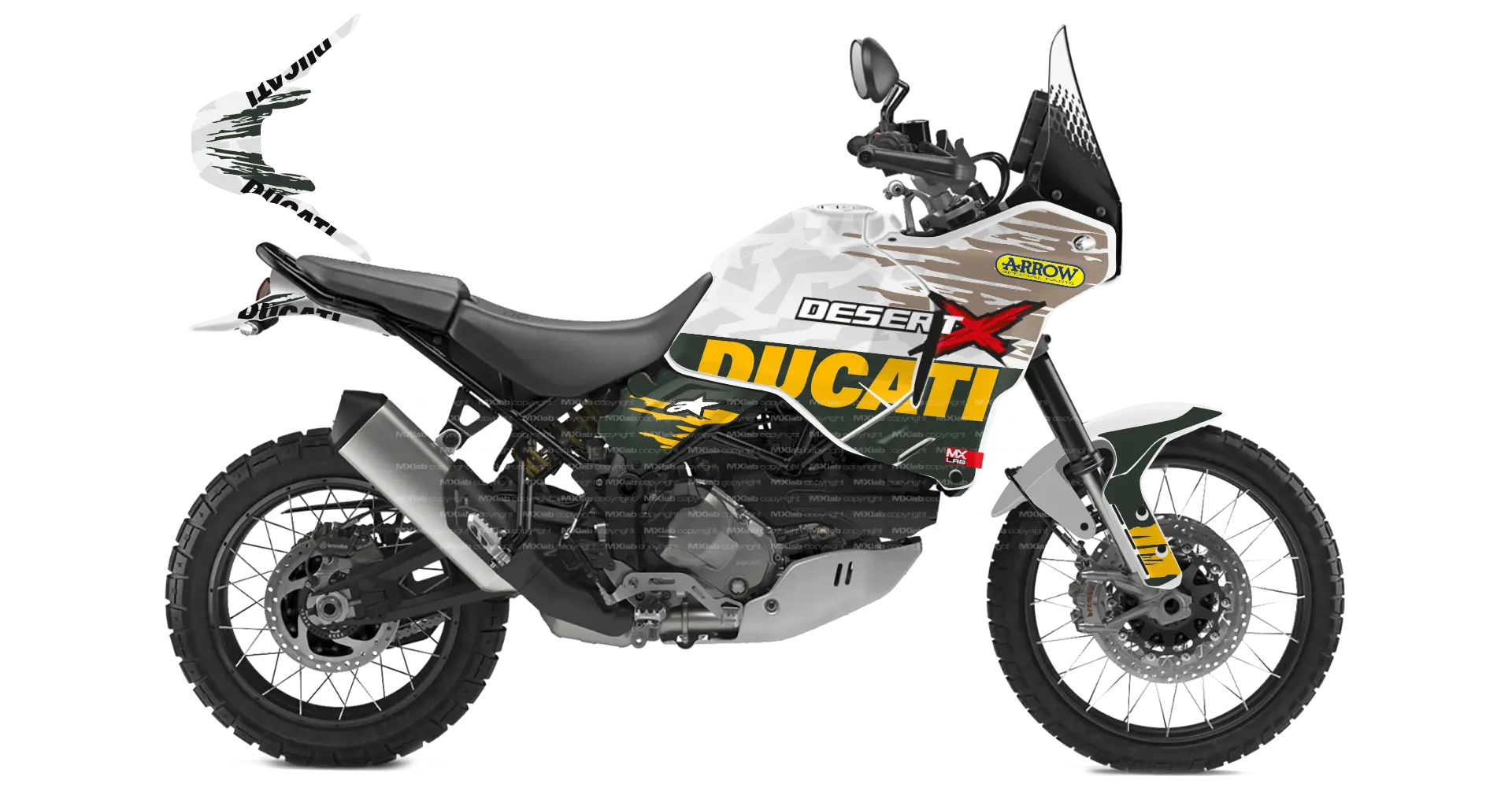 Kit déco Ducati Adventure DesertX - LAB2 WHITE