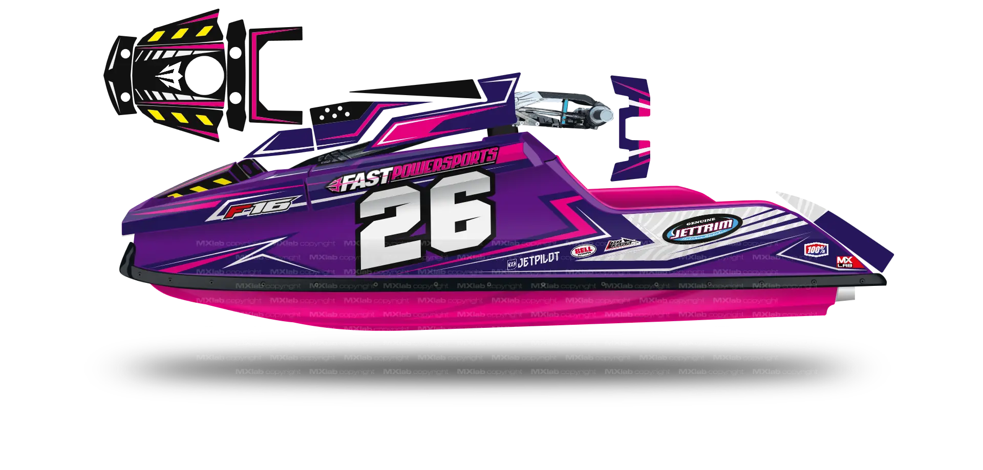 Kit déco Fast Powersport F1/F16 - LAB5 PURPLE