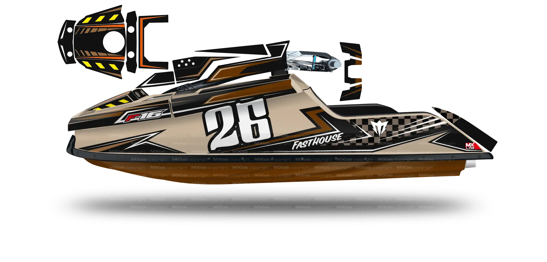 Kit déco Fast Powersport F1/F16 - LAB5 BROWN