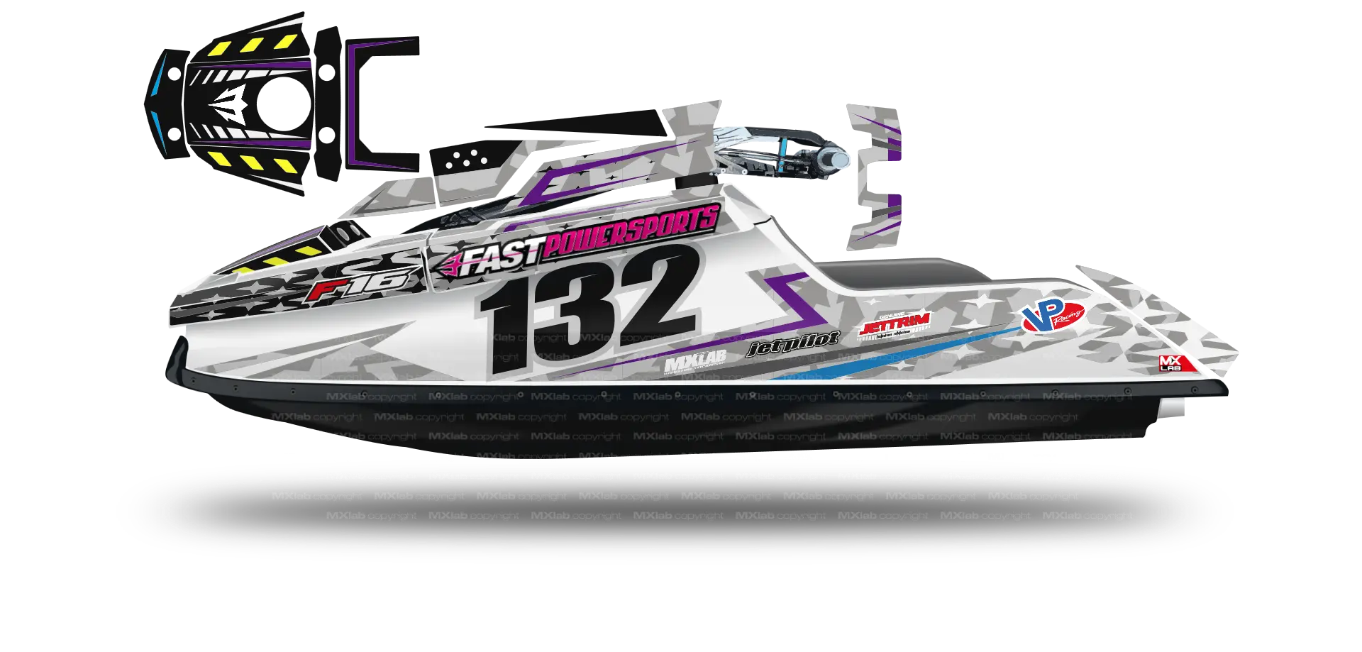 Kit déco Fast Powersport F1/F16 - LAB6 WHITE