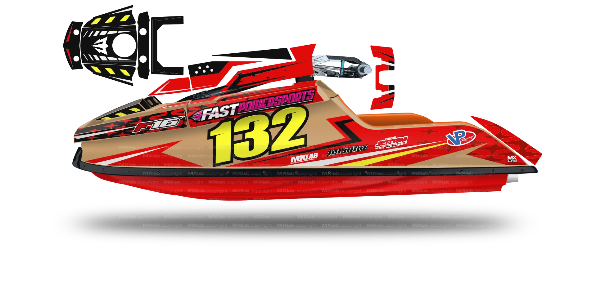 Kit déco Fast Powersport F1/F16 - LAB6 RED
