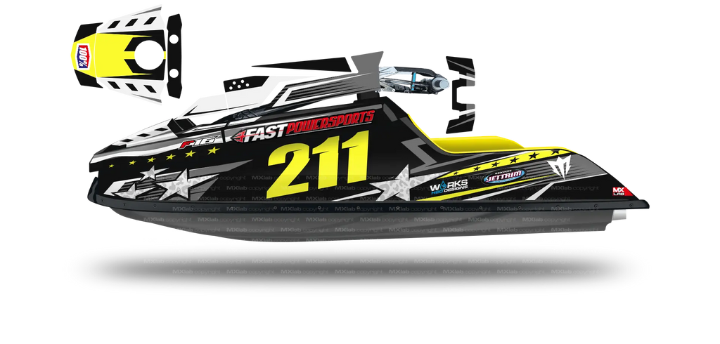 Aperçu du kit déco Fast Powersports F1/F16 LAB7 BLACK sur la machine