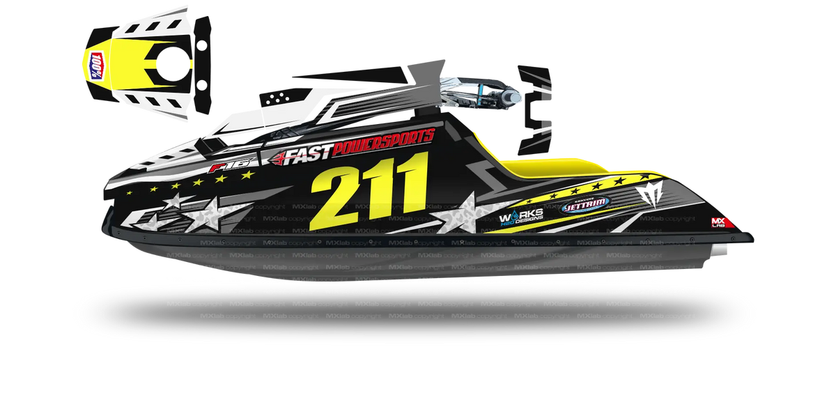 Aperçu du kit déco Fast Powersports F1/F16 LAB7 BLACK sur la machine