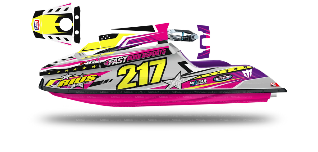 Aperçu du kit déco Fast Powersports F1/F16 LAB7 PINK sur la machine