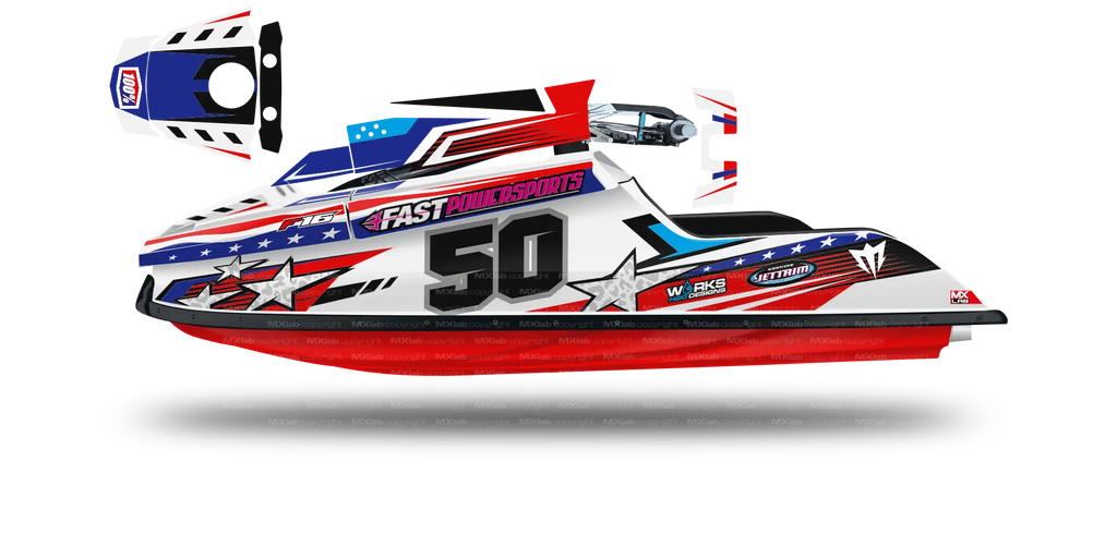 Aperçu du kit déco Fast Powersports F1/F16 LAB7 RED sur la machine