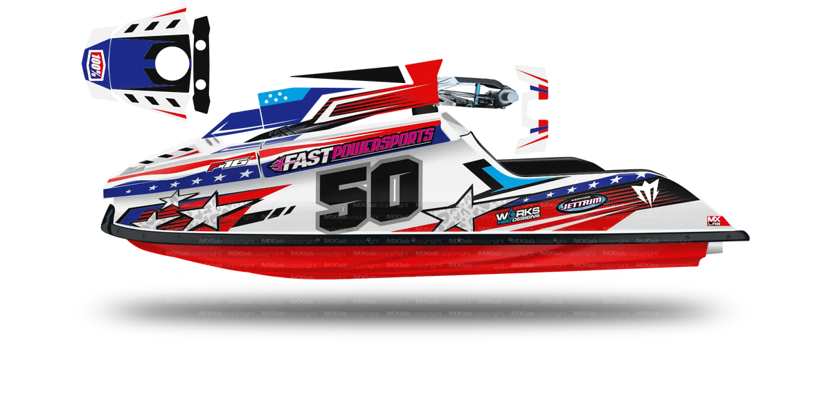 Aperçu du kit déco Fast Powersports F1/F16 LAB7 RED sur la machine