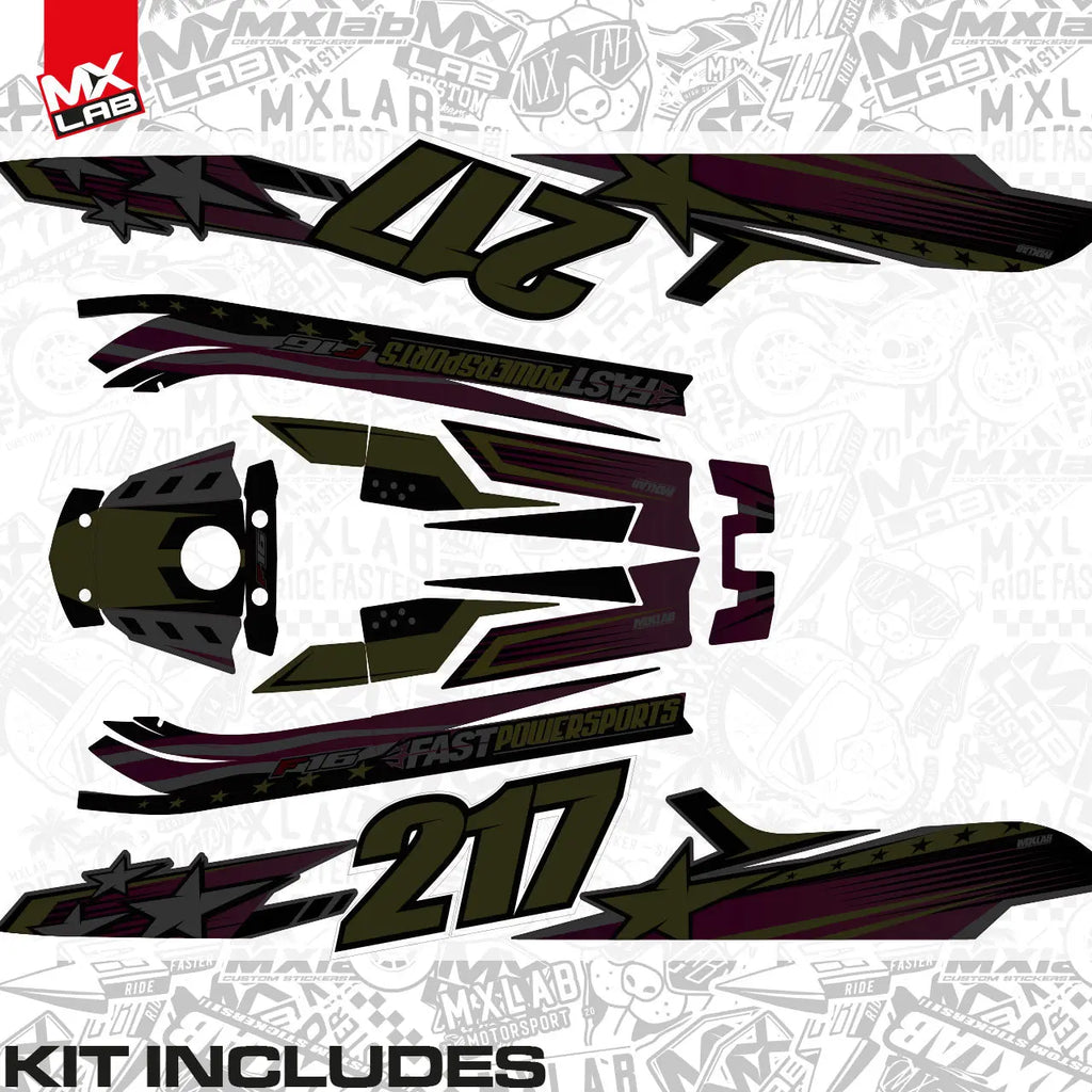 Kit déco Fast Powersports F1/F16 LAB7 à plat, toutes les pièces incluses dans la commande