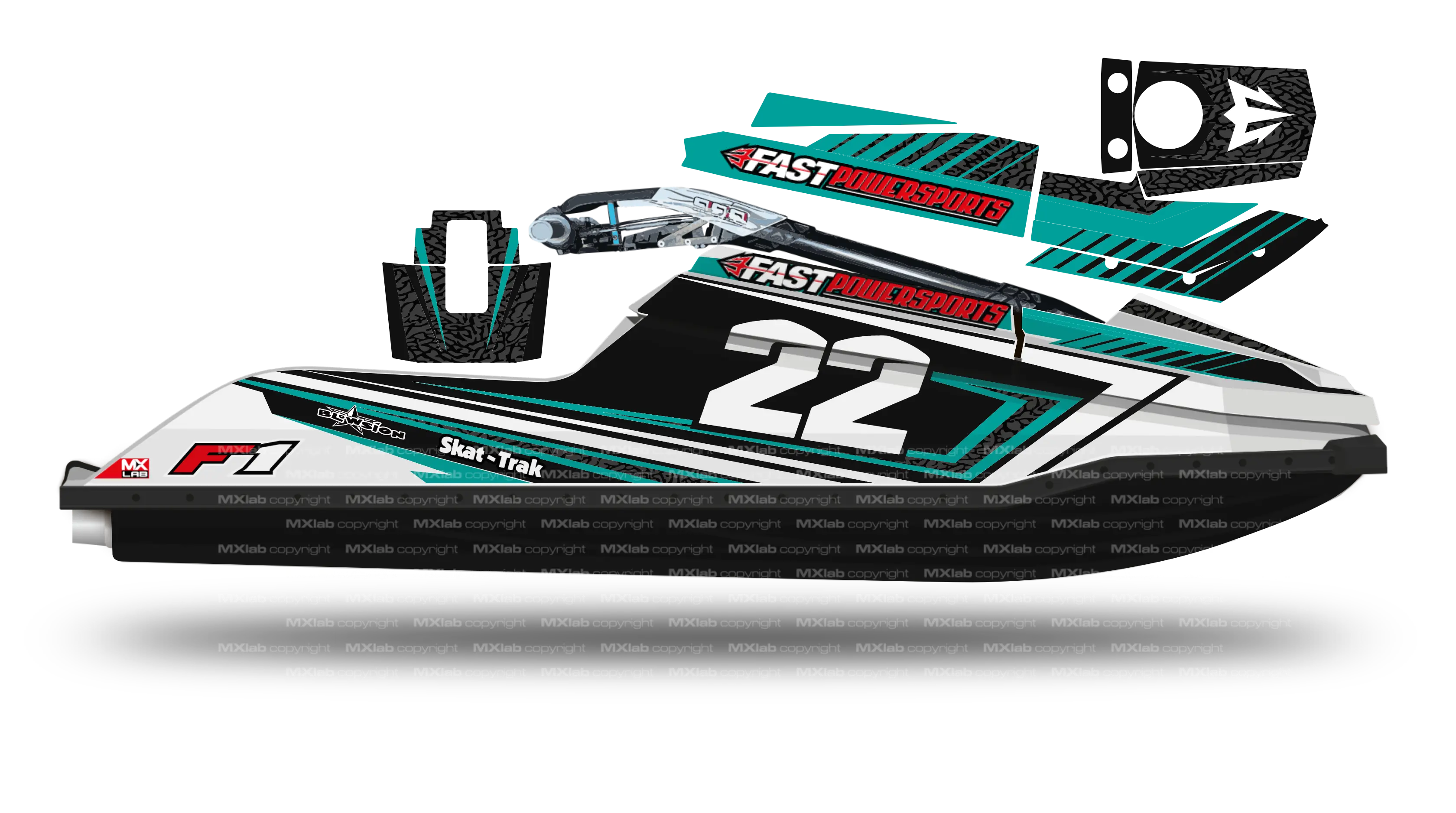 Kit déco Fast Powersports F1/F16 - LAB2 BLUE Fast Powersports