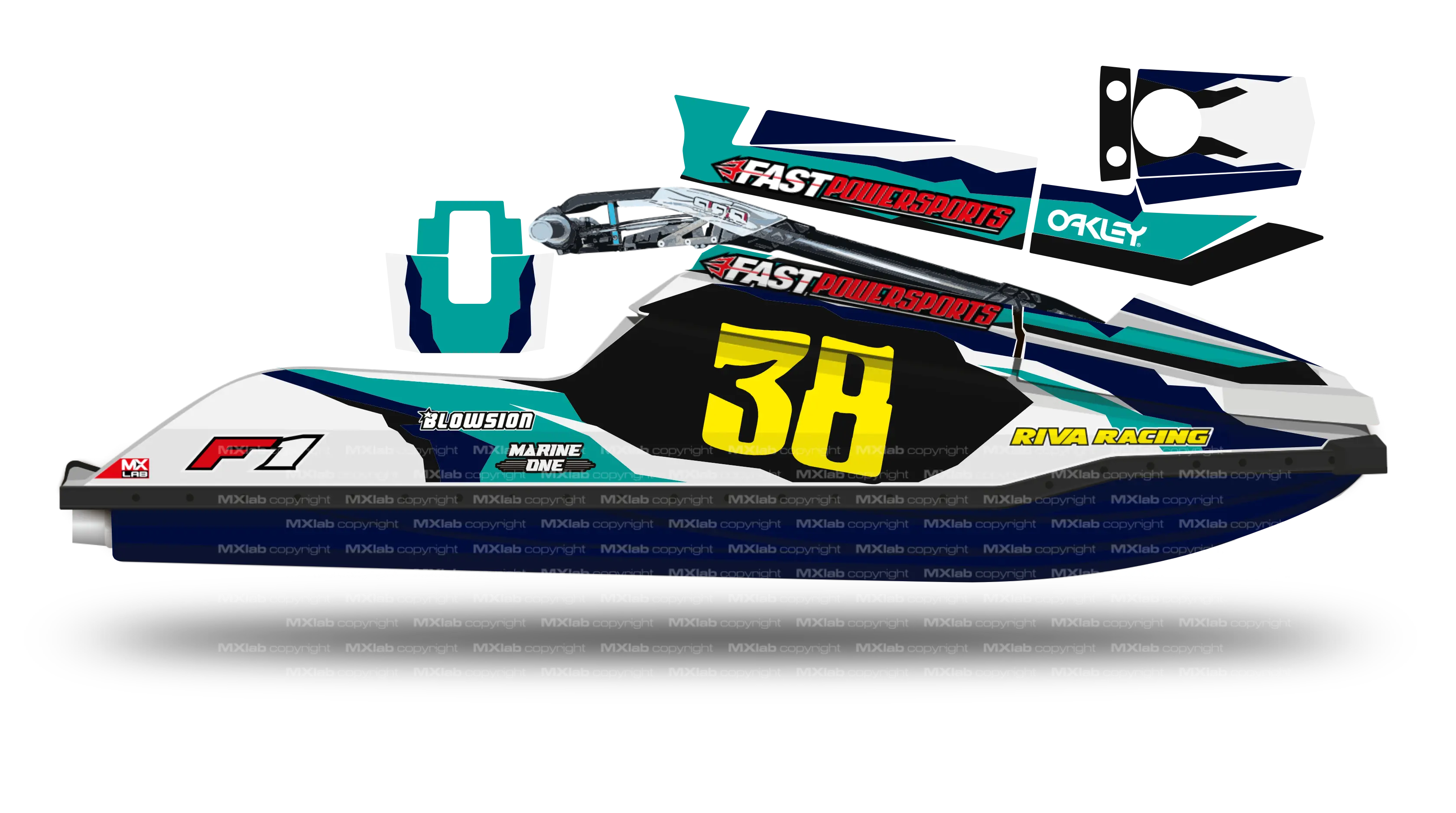 Kit déco Fast Powersports F1/F16 - LAB3 BLUE Fast Powersports