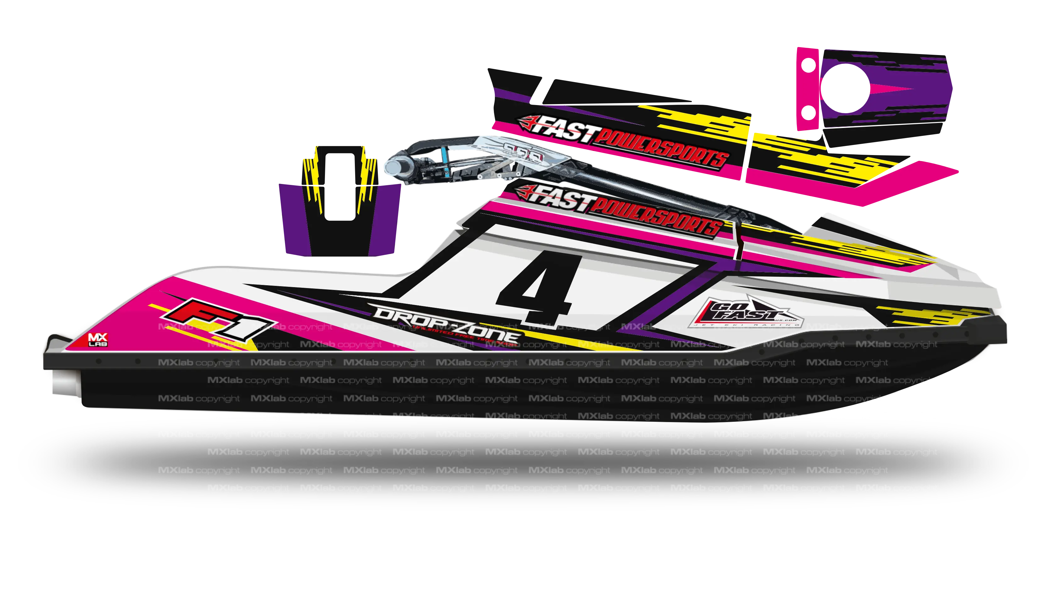 Kit déco Fast Powersports F1/F16 - LAB4 PINK Fast Powersports