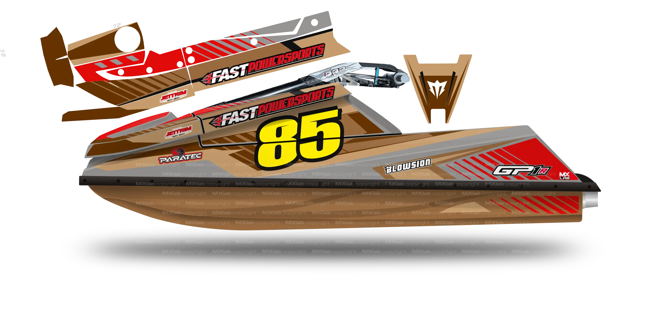 Kit déco Fast Powersports GP1R - LAB1 BROWN Fast Powersports