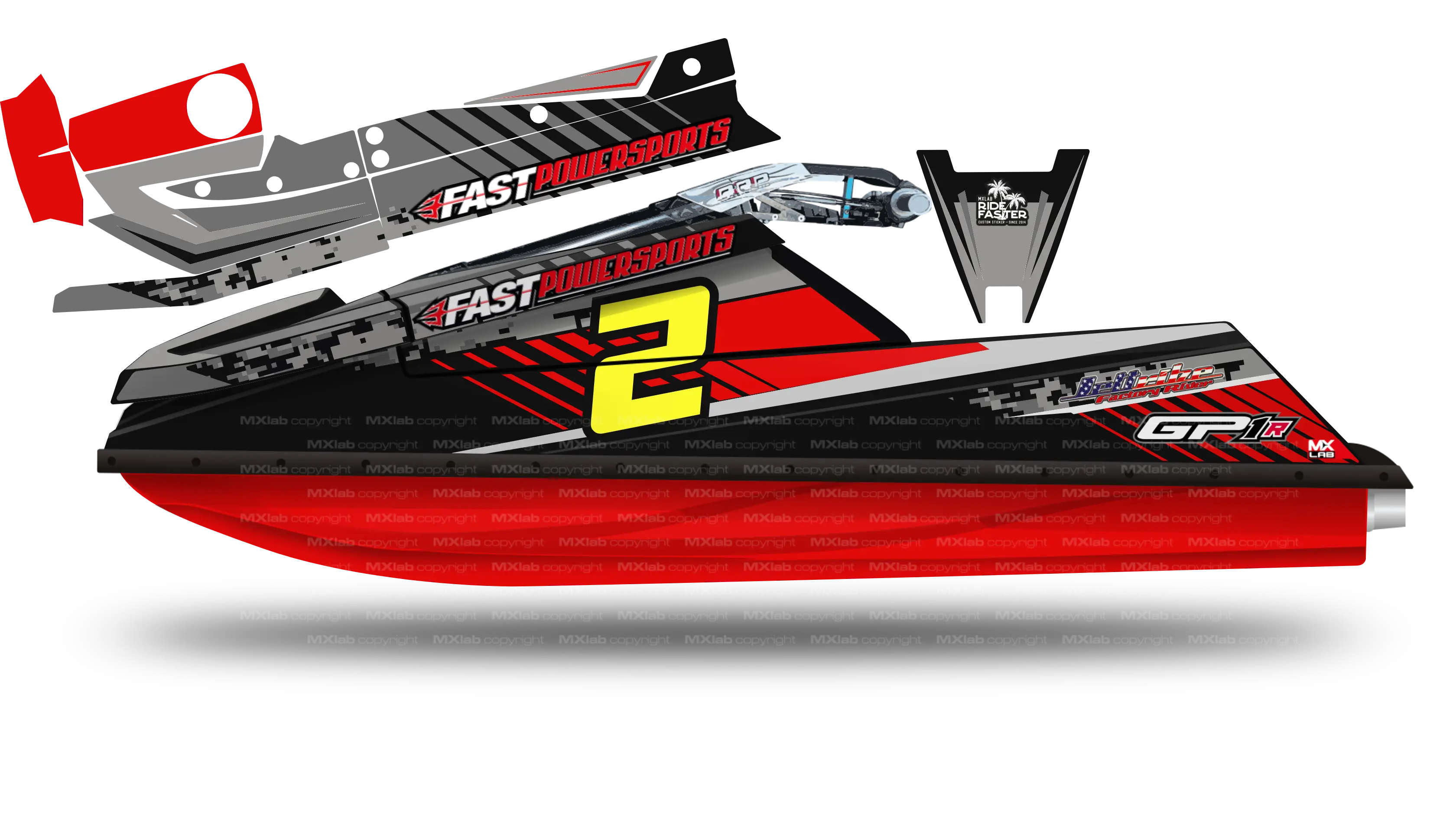 Kit déco Fast Powersports GP1R - LAB2 RED Fast Powersports