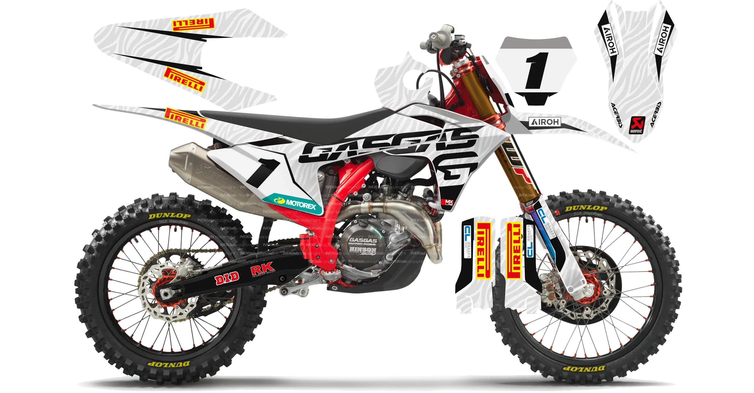 Kit déco GasGas LAB1 ZEBRA - Motocross & Enduro personnalisable