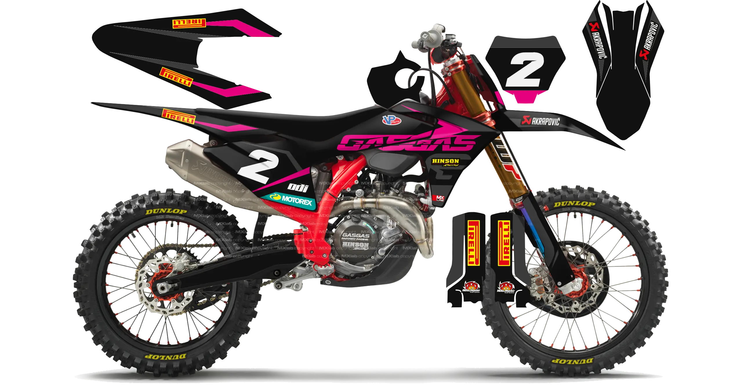 Kit déco GasGas LAB2 PINK - Motocross & Enduro personnalisable